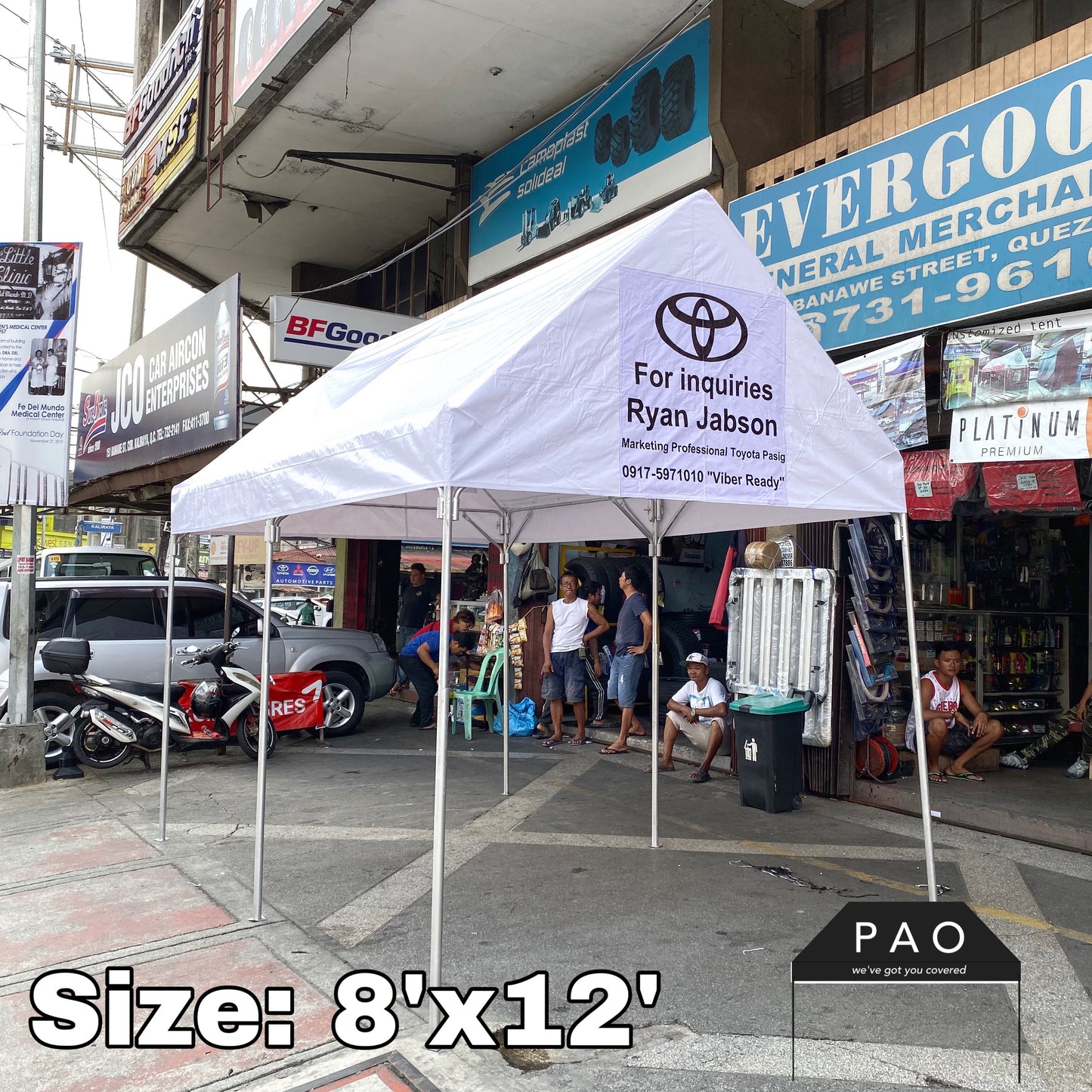 8ft x 12ft Collapsible Tent - Patch Print