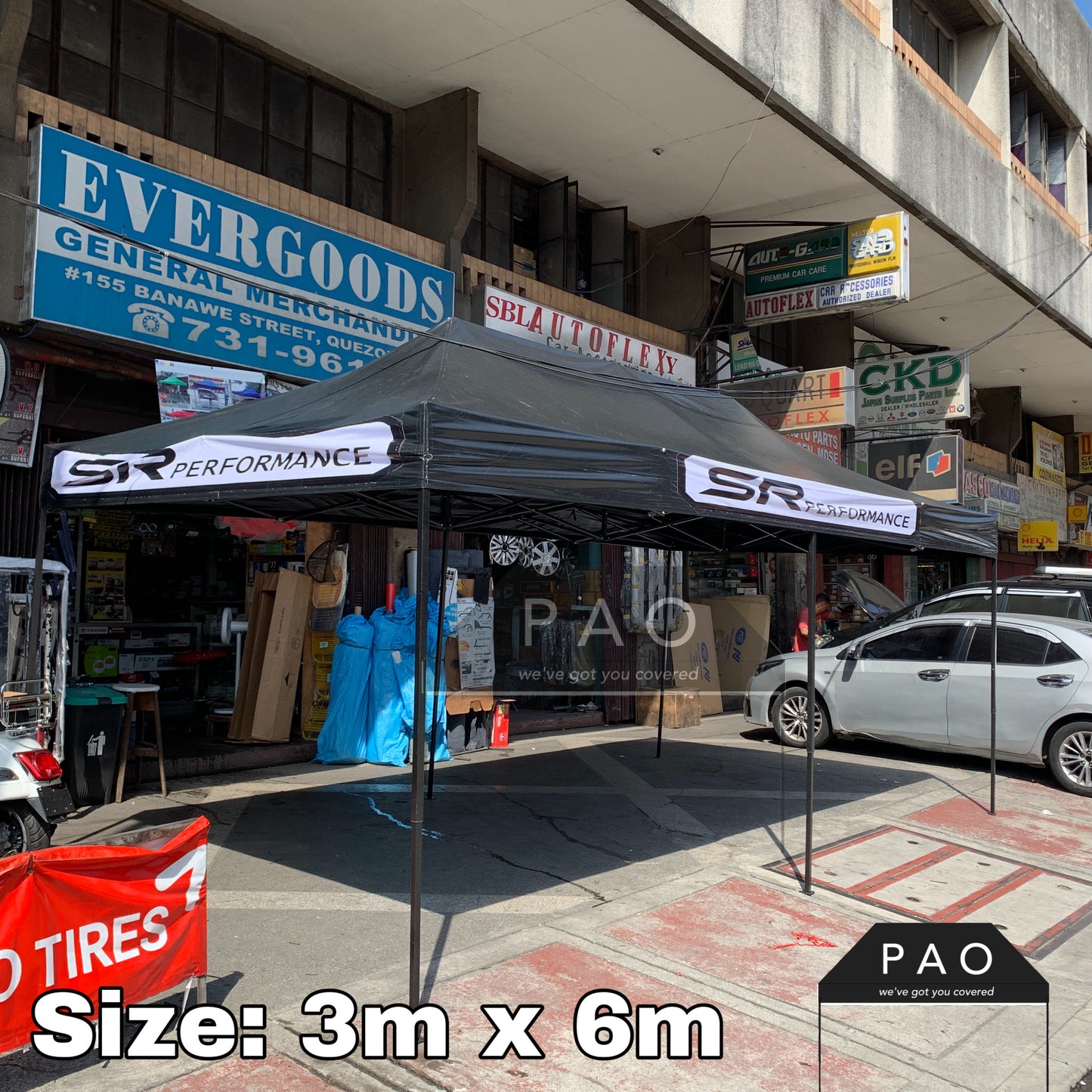 3m x 6m Retractable Tent - Patch Print
