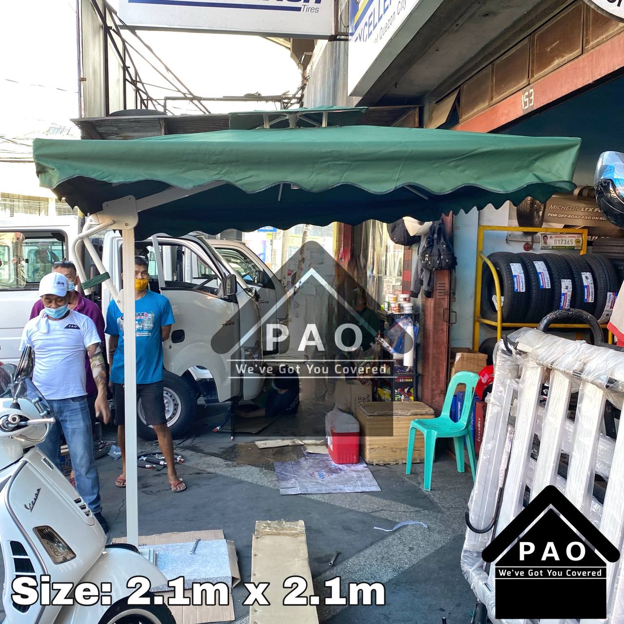 2.1m x 2.1m Square Banana Umbrella with 40kg Base