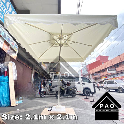 2.1m x 2.1m Square Banana Umbrella with 40kg Base