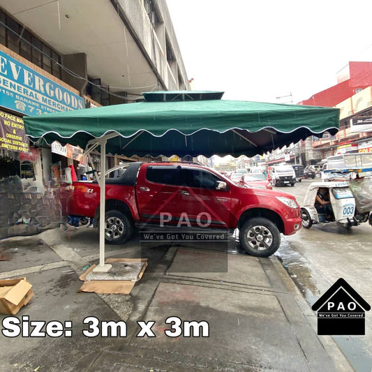 3m x 3m Square Banana Umbrella with 50kg Base