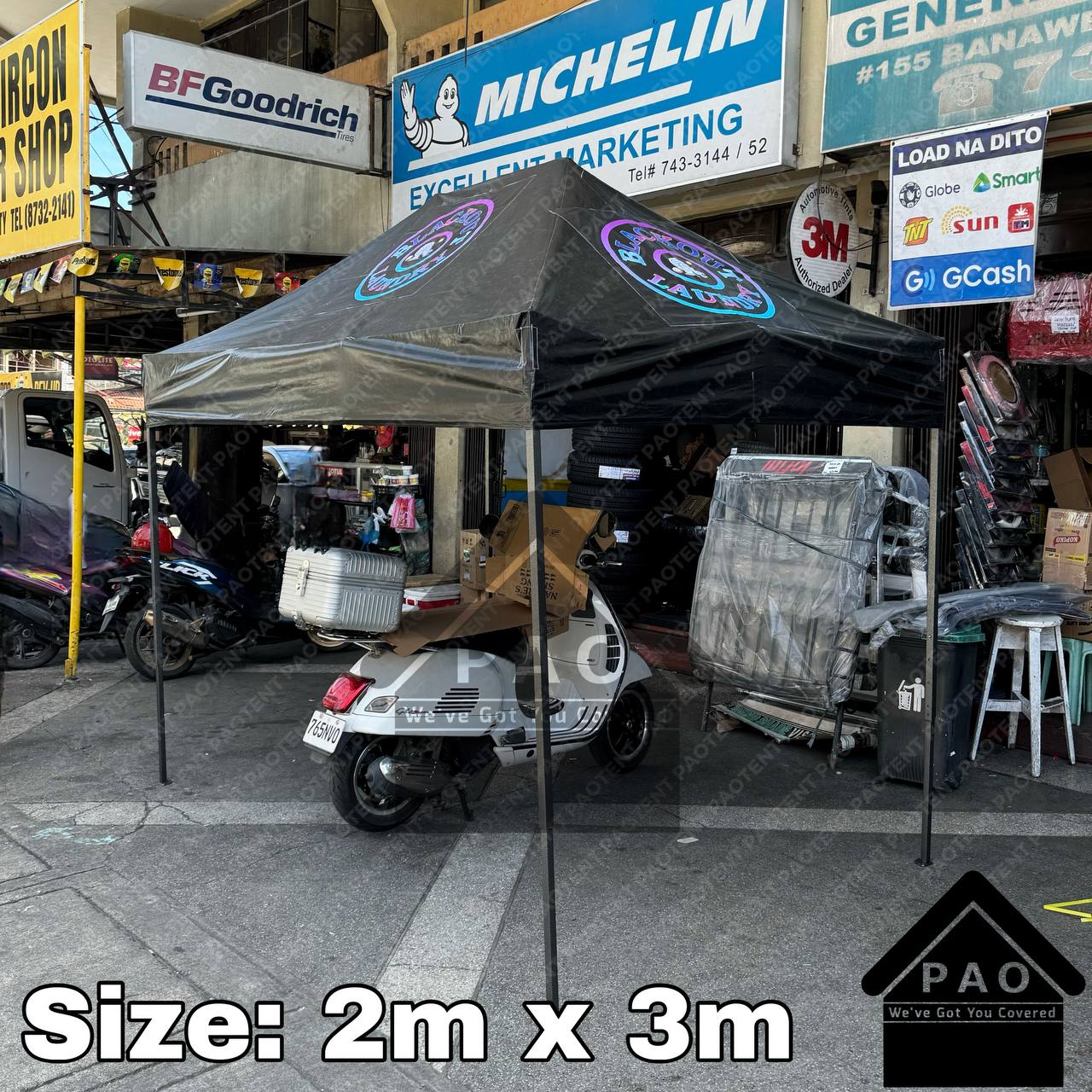 2m x 3m Retractable Tent - Patch Print